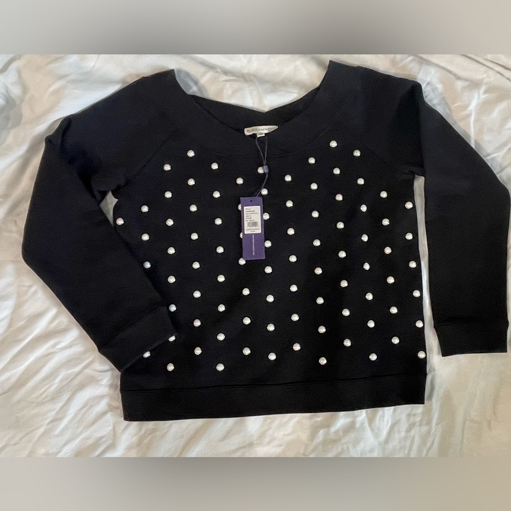 Rebecca Minkoff NWT Jeweled  Pearl sweater/SMALL